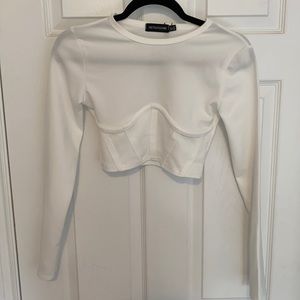 White long sleeve crop top